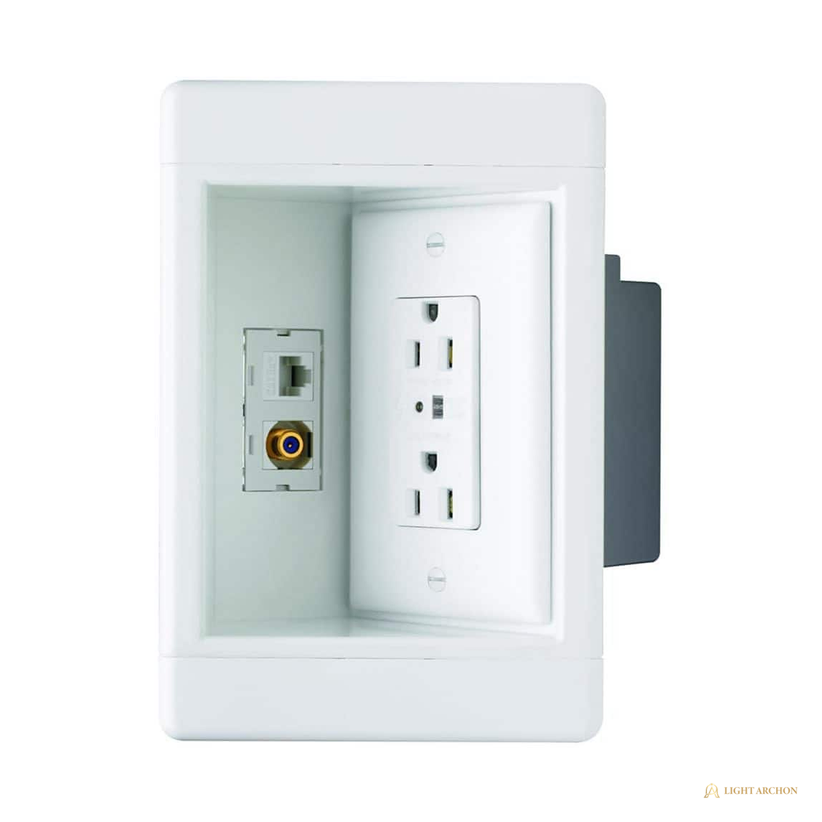 Light Archon MediaFrame Recessed TV Power and Low-Voltage Box - front view