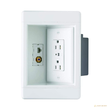 Light Archon MediaFrame Recessed TV Power and Low-Voltage Box - front view