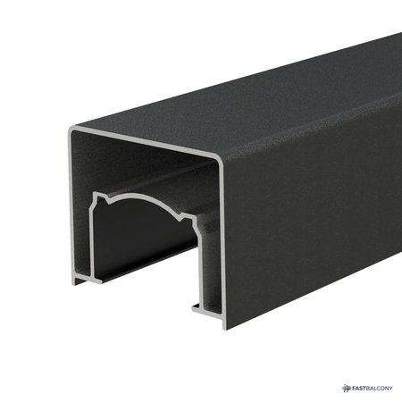Fast Balcony Top Rail and Bottom Rail Profile Set - elevation view