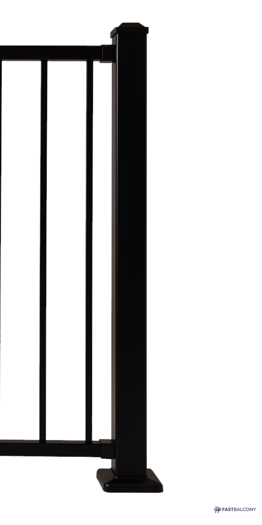 Fast Balcony Stanchion and Post Kit - elevation view