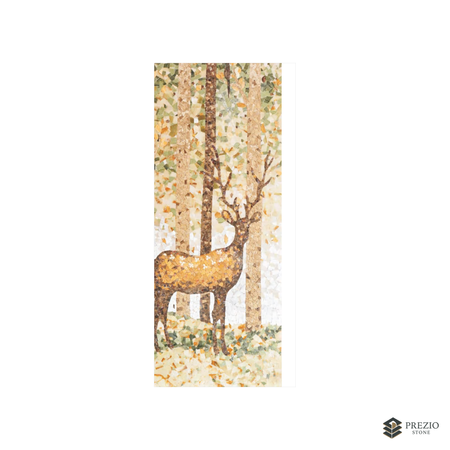 Prezio Stone Autumn Forest Mosaic Mural, Commissioned Stone Wall Art - primary material view