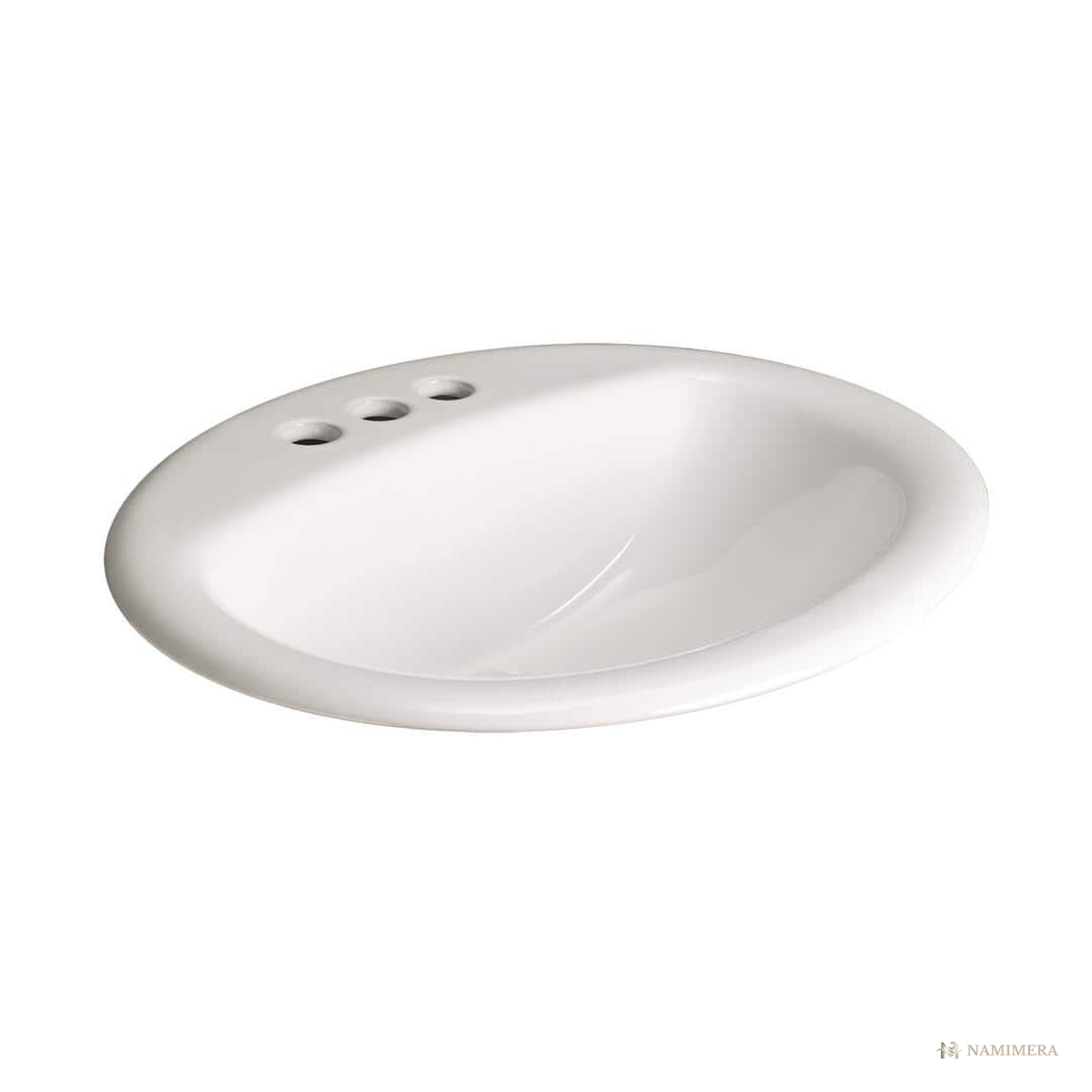 Namimera 20 in. Drop-In Oval Vitreous China Bathroom Sink, White - front view