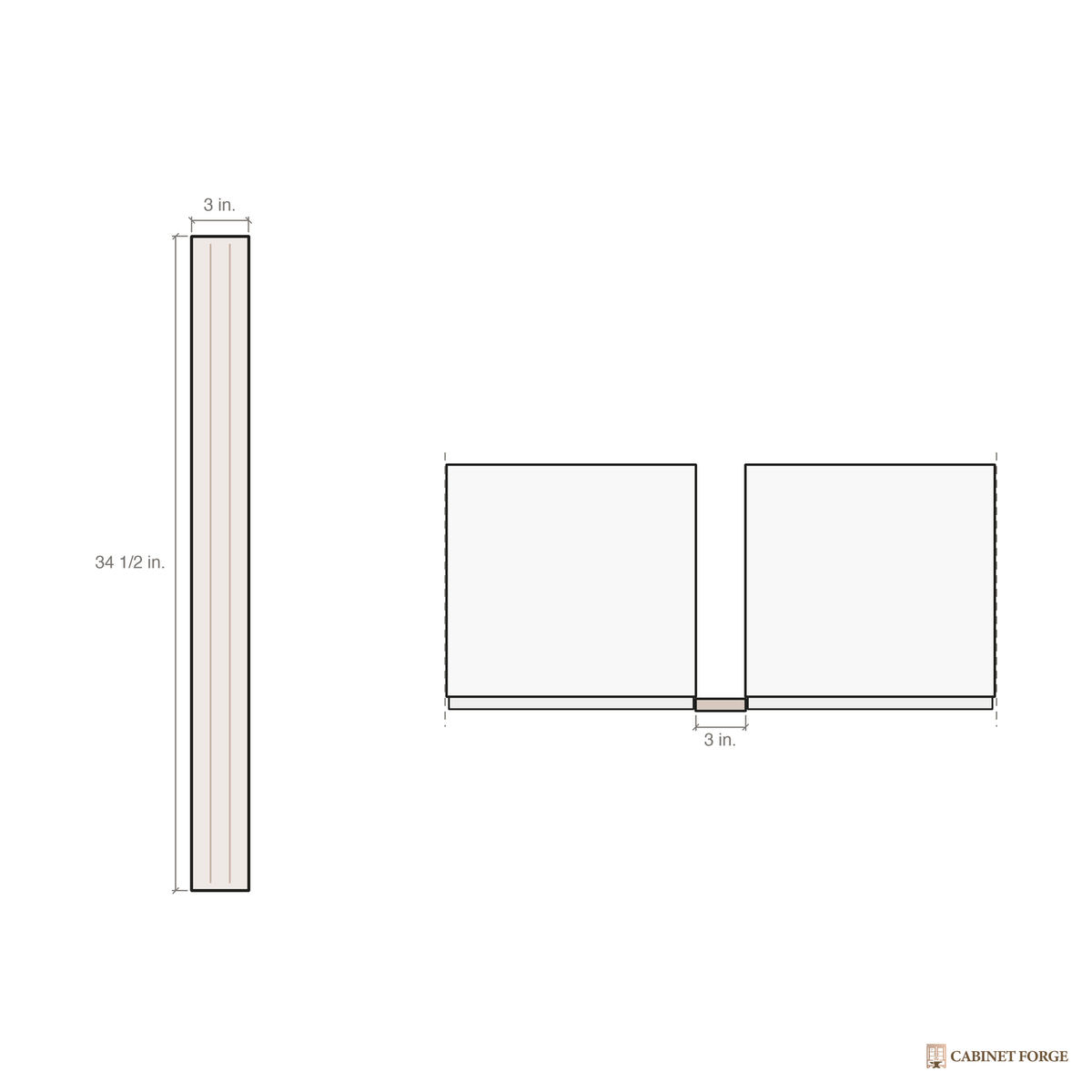 Cabinet Forge Cabinet Filler Strips - front view