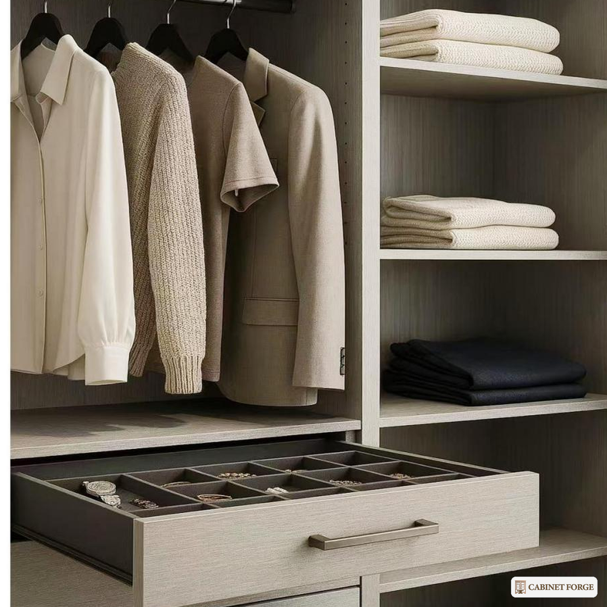 Cabinet Forge Closet Basket and Shoe Storage Tower Set - front view