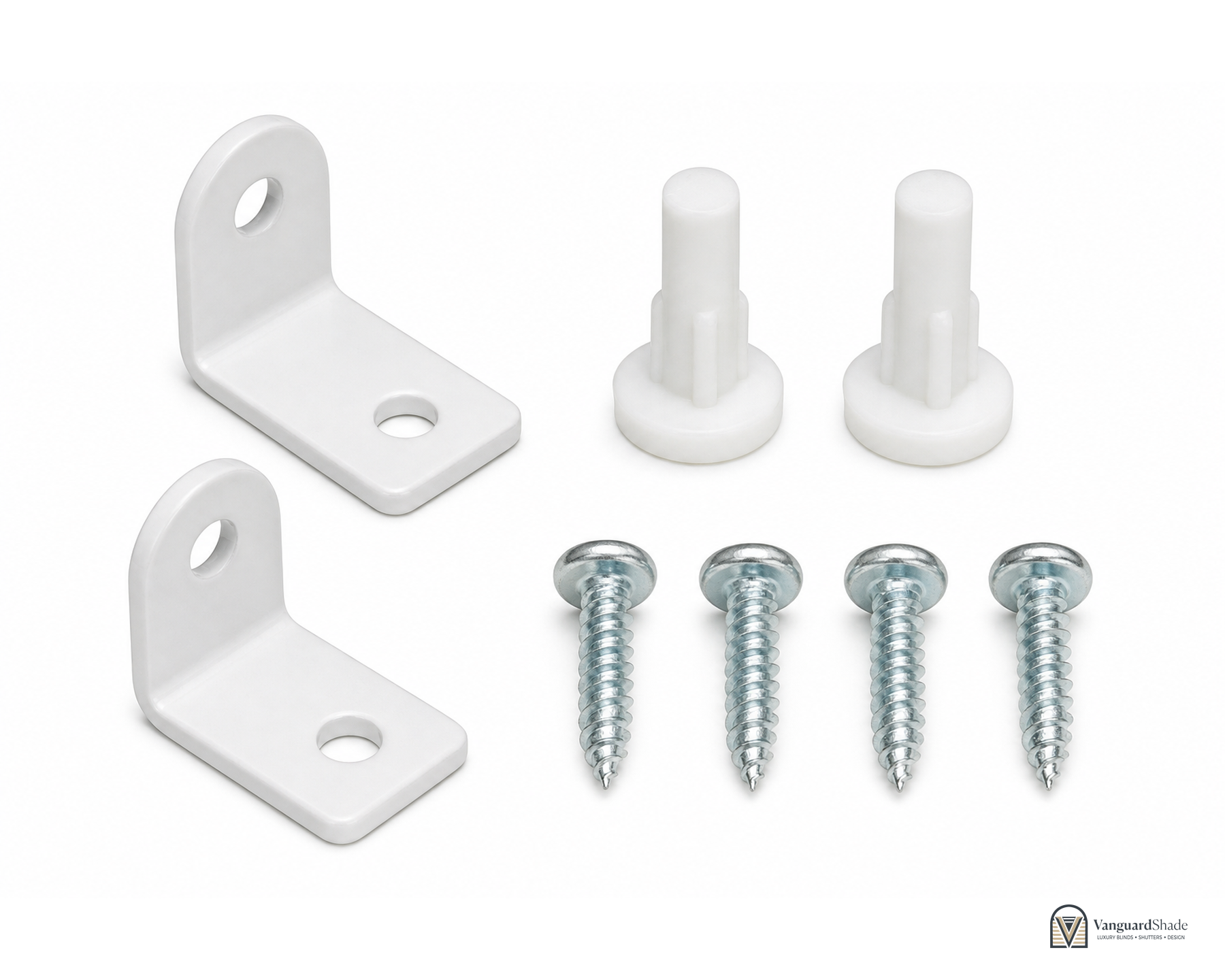 Vanguard Shade Hold Down Bracket Set for Horizontal Blinds - front view