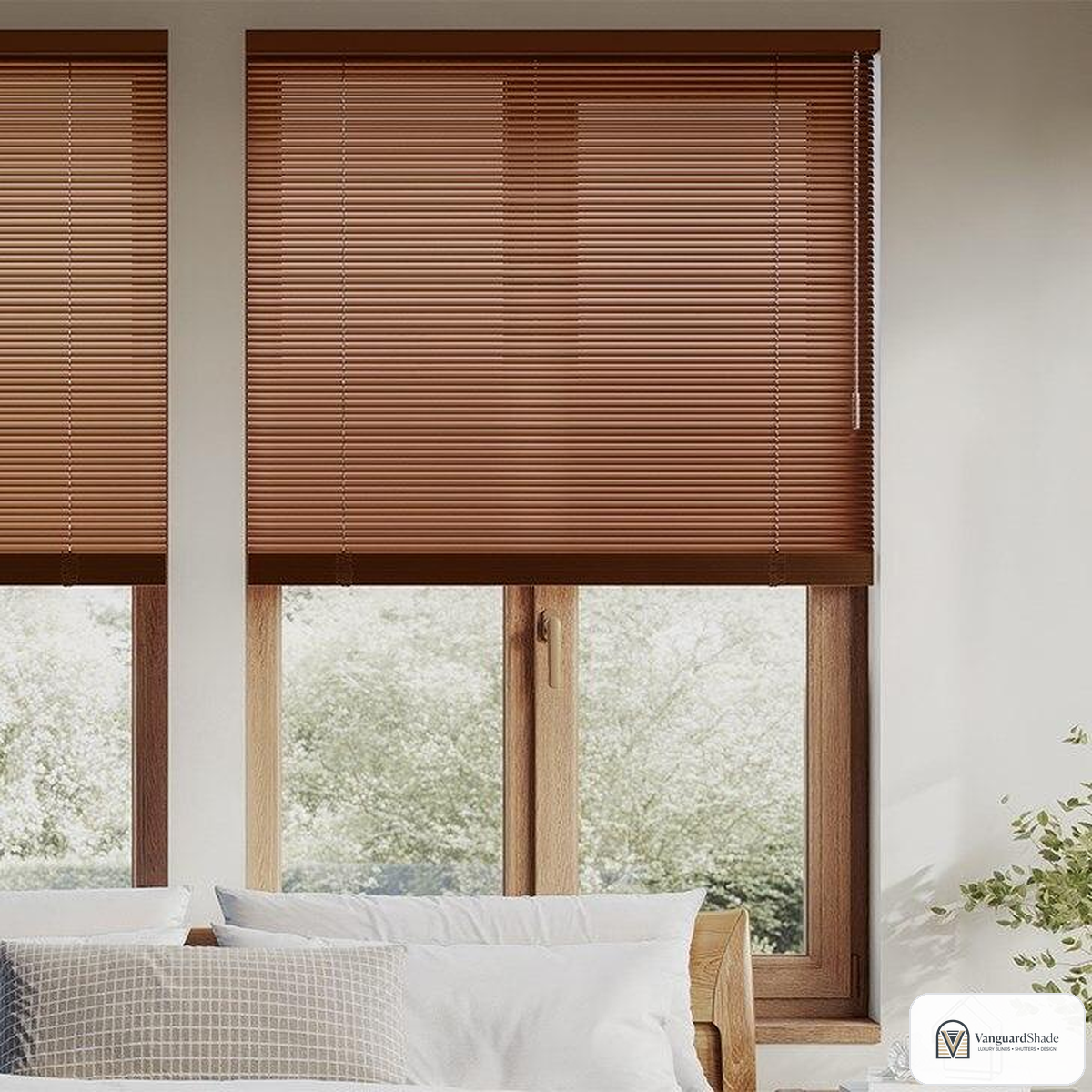 Vanguard Shade 1 in. Cordless Room Darkening Vinyl Mini Blind, Stock Sizes - front view