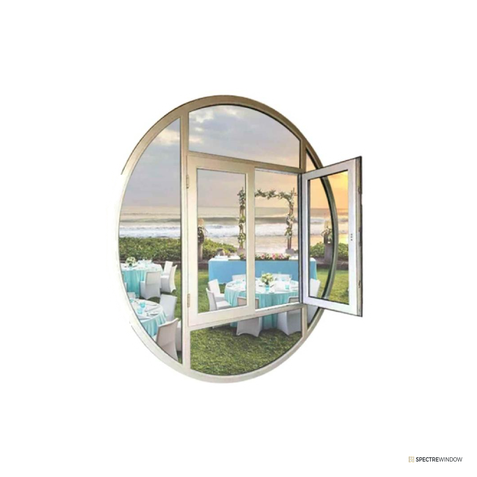 Spectre Window Arc Series Custom Round and Arched Aluminum Window Program - front view