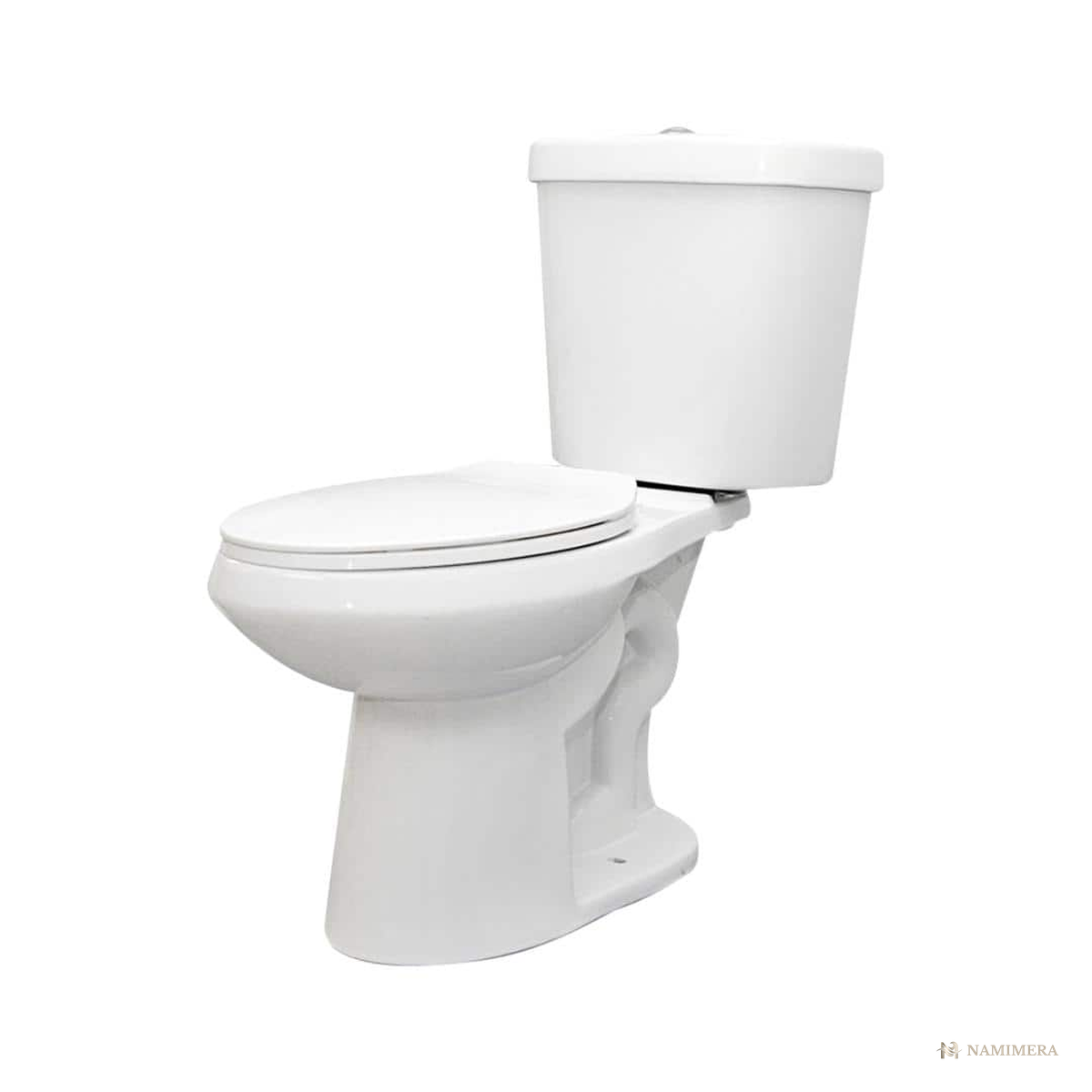 Namimera Two-Piece Elongated Dual-Flush Toilet, 1.1/1.6 GPF, 12 in. Rough-In, White - front view