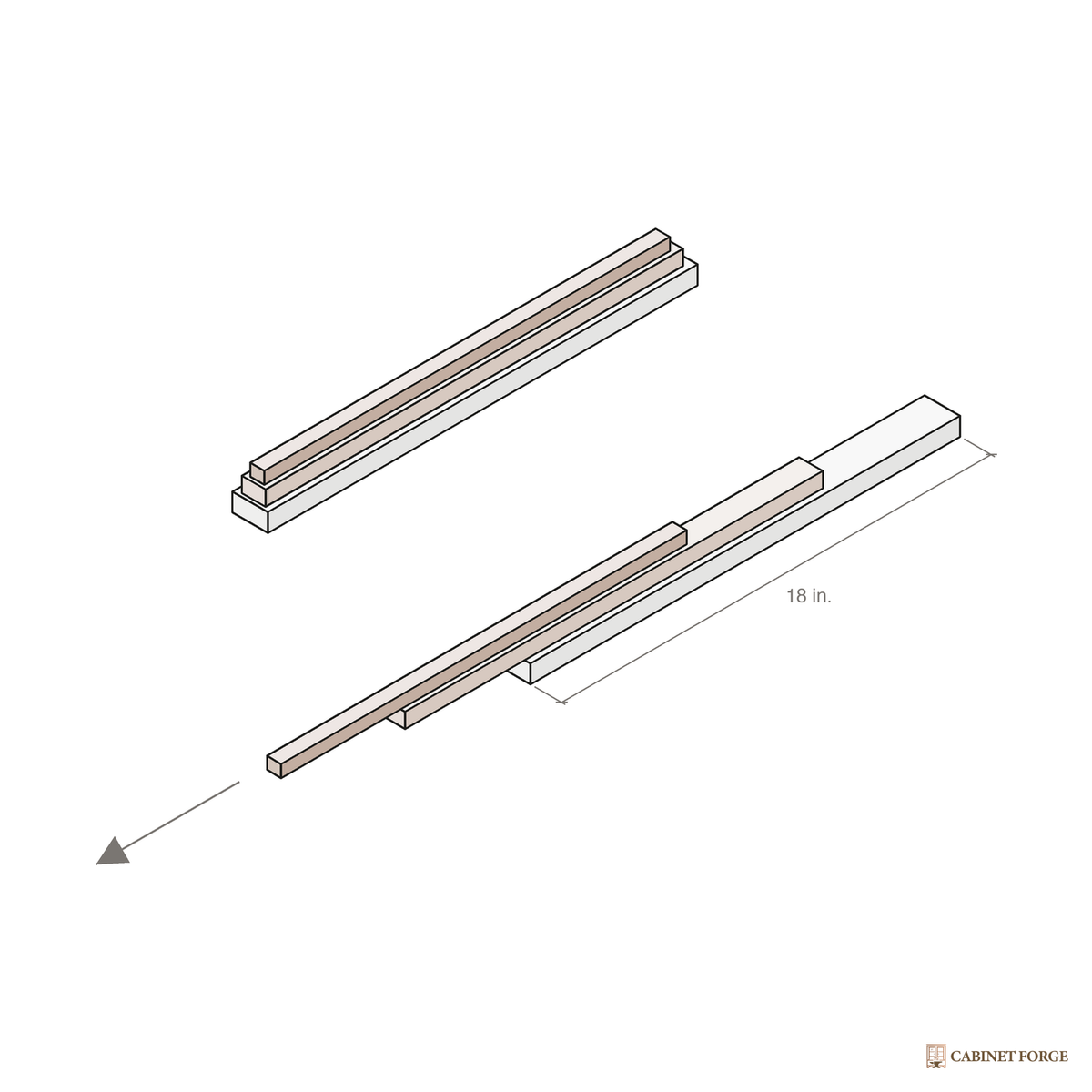 Cabinet Forge Drawer Slide Sets - front view