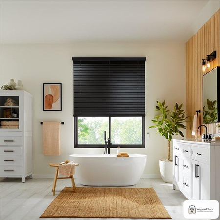 Vanguard Shade 2.5 in. Premium Wood Blind, Cordless, Custom Cut Width - front view
