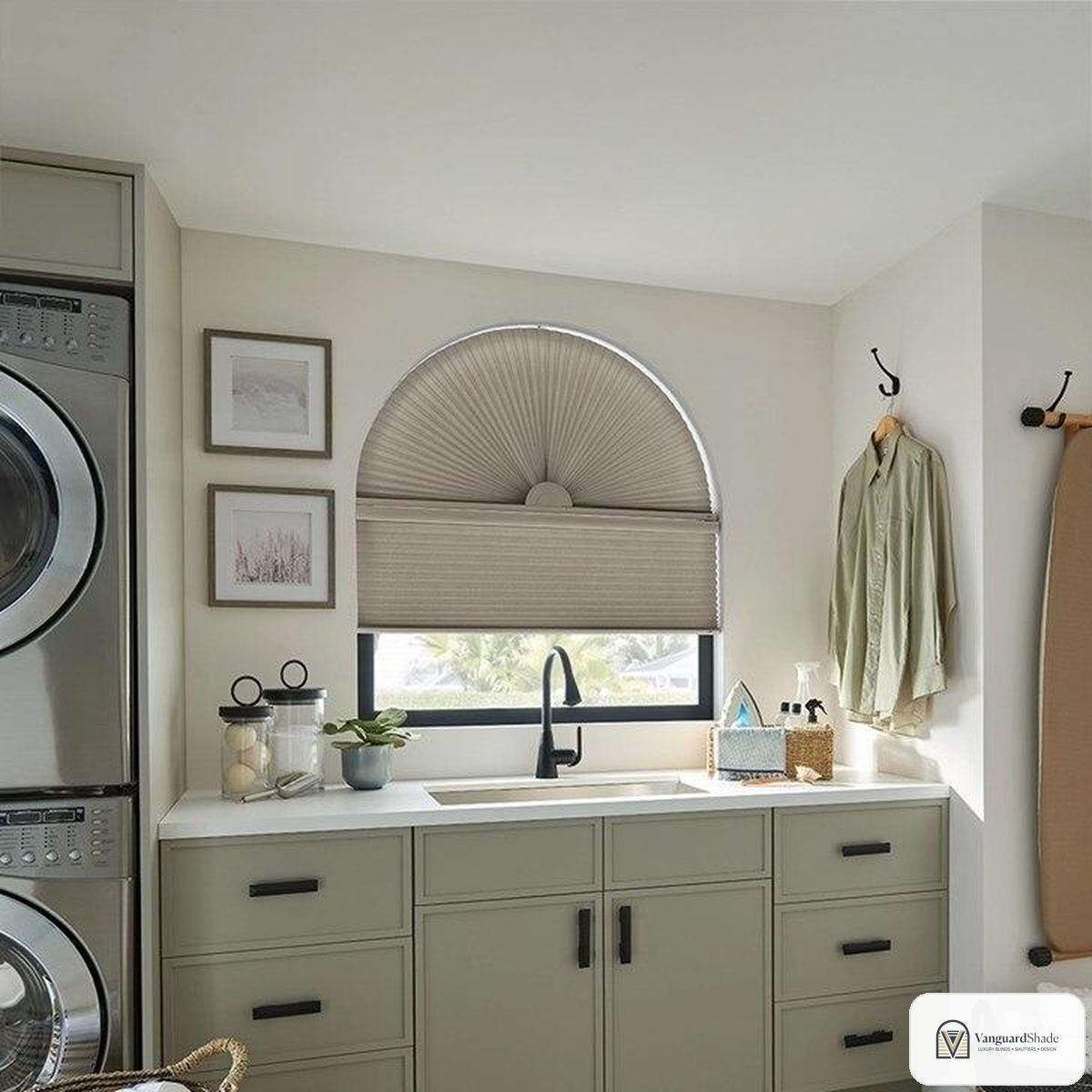 Vanguard Shade Cellular Arch Shade, Fixed, Custom - front view