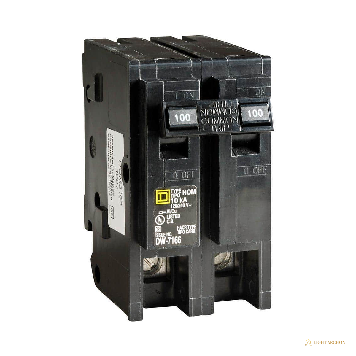 Light Archon Vanguard 100A 2-Pole Circuit Breaker - front view