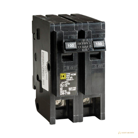 Light Archon Vanguard 100A 2-Pole Circuit Breaker - front view