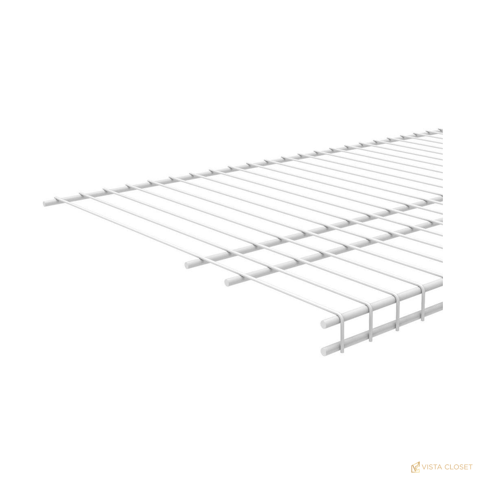 Vista Closet 72 in. x 16 in. White Ventilated Wire Closet Shelf - front view
