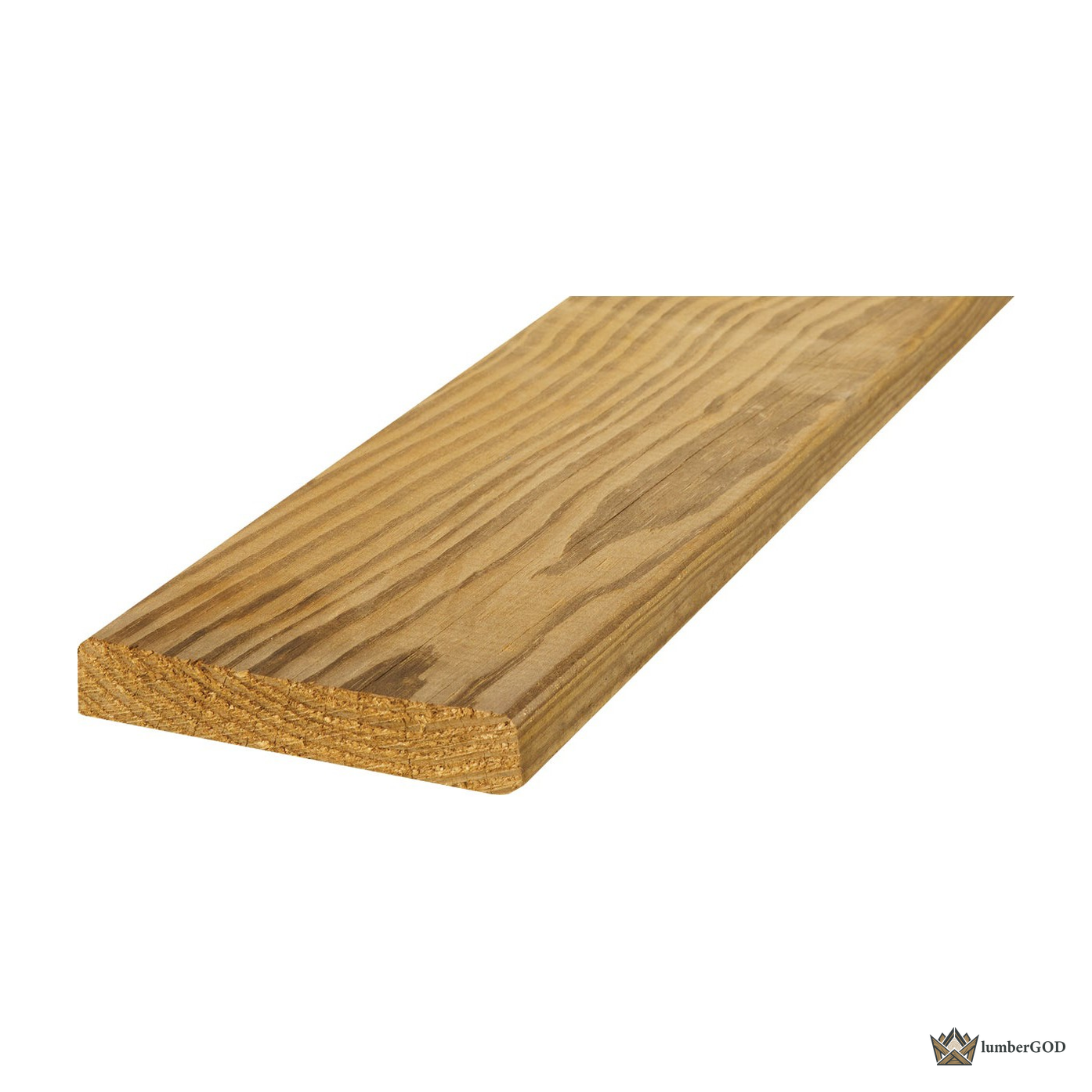Lumber God 5/4 x 6 Pressure Treated Deck Board, Ground Contact - front view