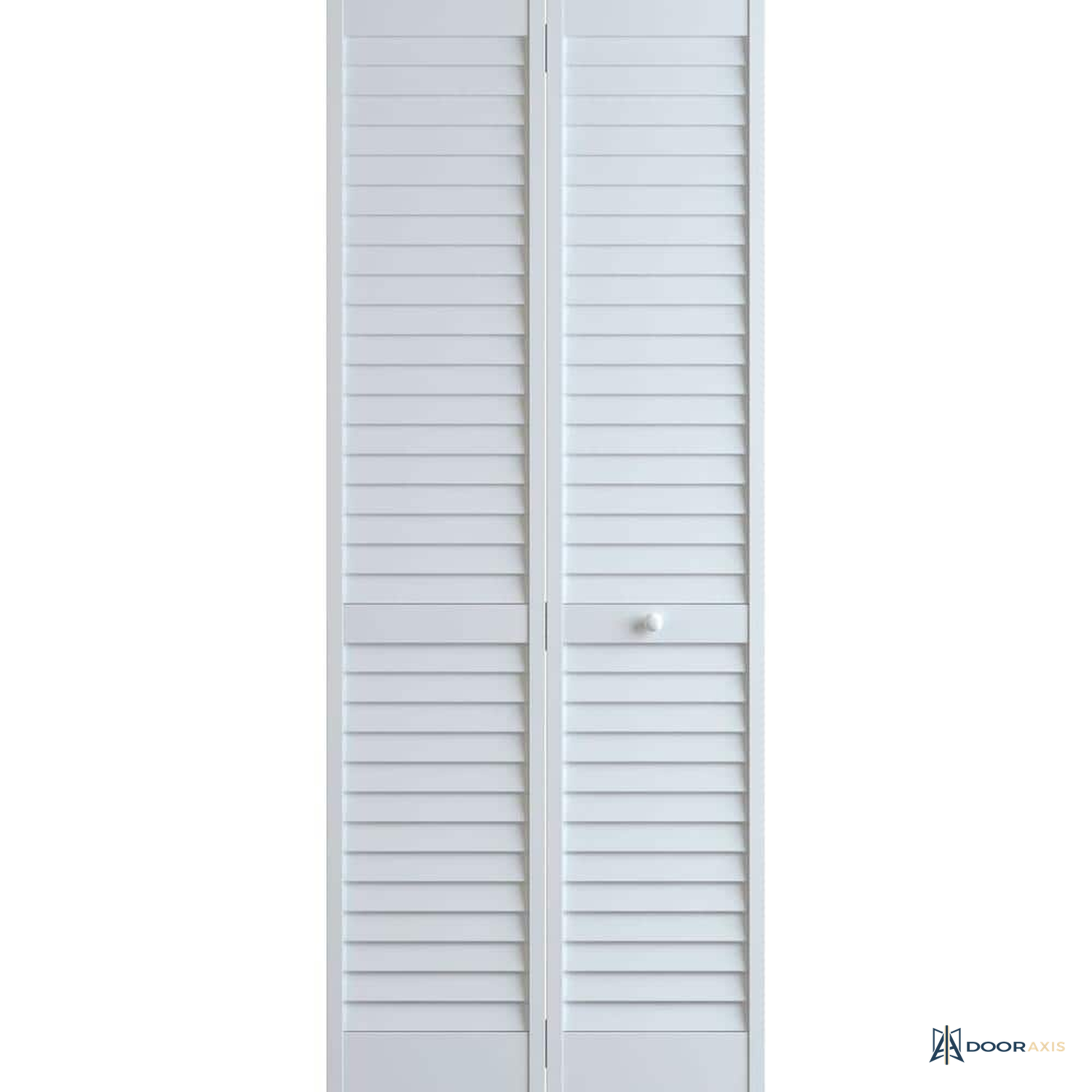 Door Axis 24 in x 80 in Full Louver Pine Bifold Closet Door, Painted White - front view