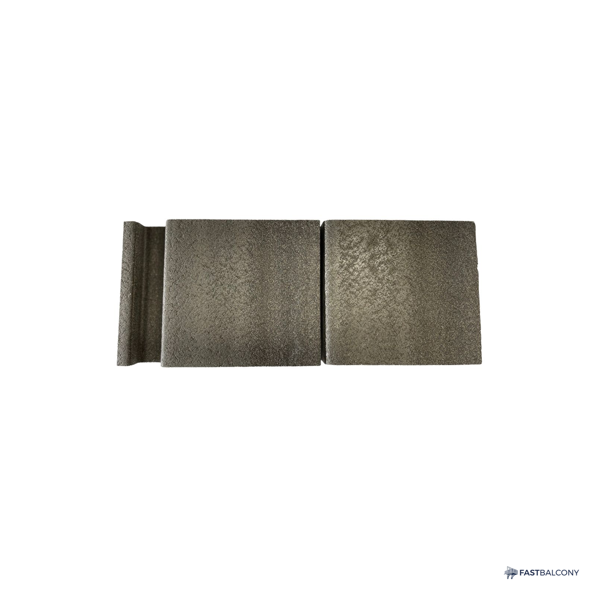 Fast Balcony WPC Composite Deck Board and Keel Clip Hardware Set - elevation view
