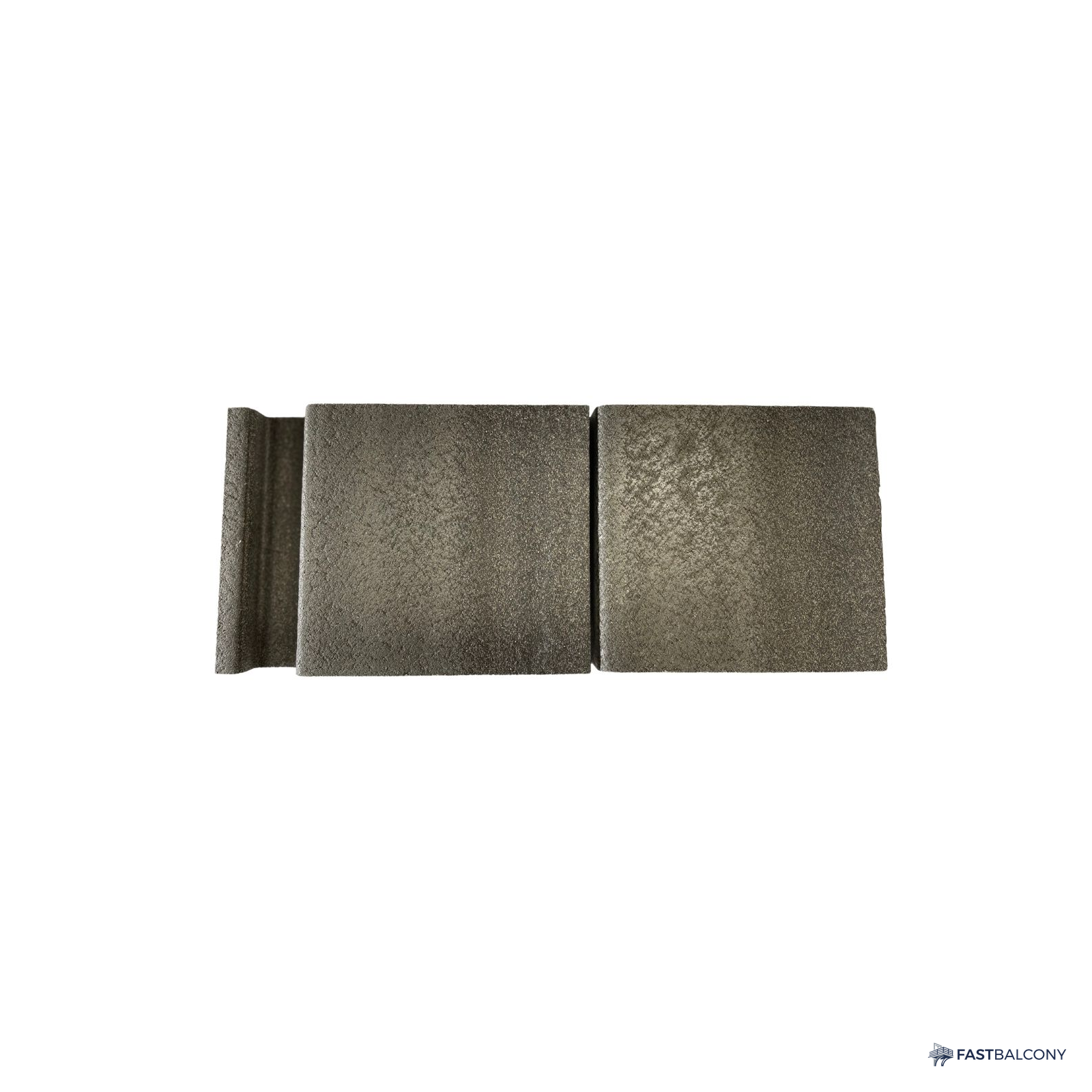 Fast Balcony WPC Composite Deck Board and Keel Clip Hardware Set - elevation view