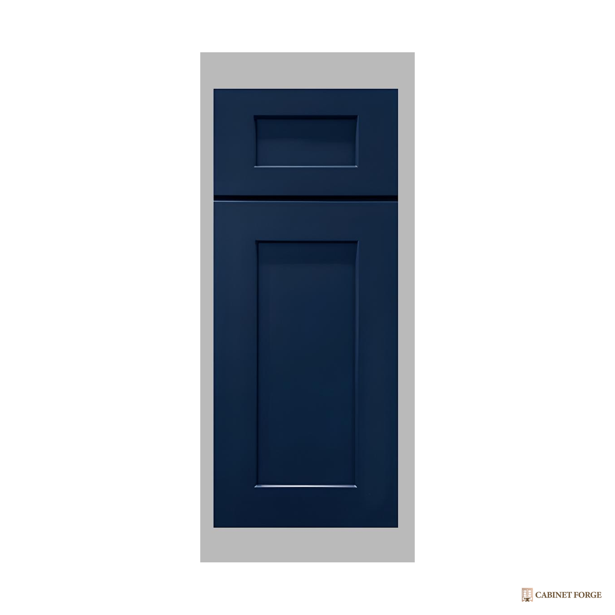 Cabinet Forge Blue Shaker Tall and Pantry Cabinet Set - front view
