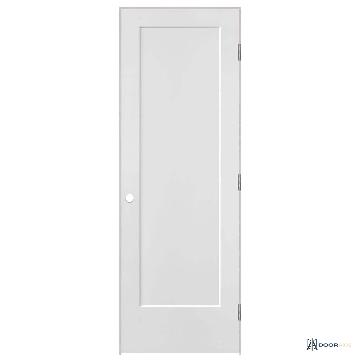 Door Axis 28 in x 80 in 1-Panel Shaker Solid Core Composite Prehung Interior Door, Primed White - front view