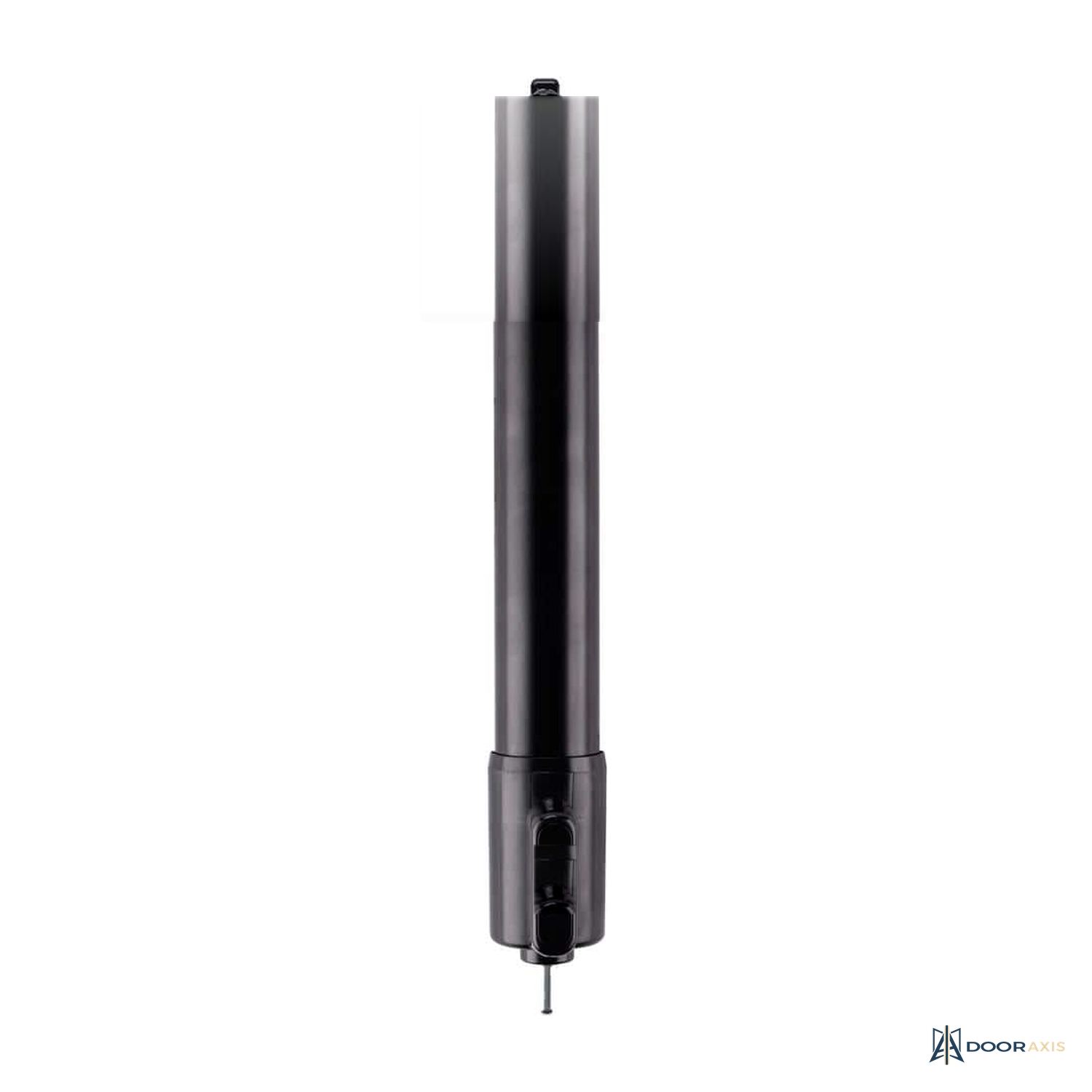 Door Axis Heavy Duty Pneumatic Screen and Storm Door Closer with Hold Button, Black - front view