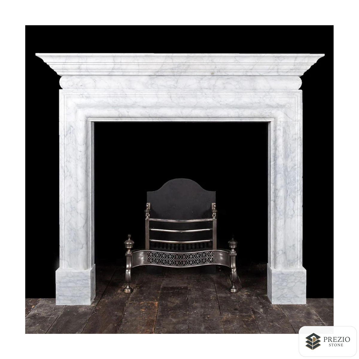 Prezio Stone Maeve 61 in. W Carved Stone Fireplace Mantel in Carrara Marble - primary material view
