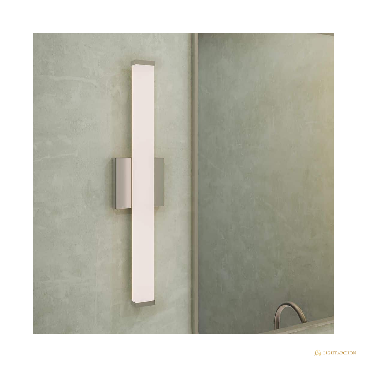 Light Archon Quanta 24 in. Selectable CCT Integrated LED Linear Vanity Light, Brushed Nickel - front view