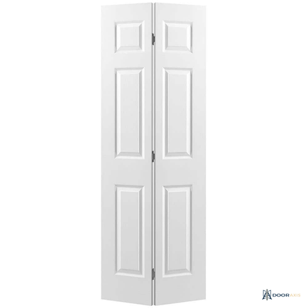 Door Axis 24 in x 80 in 6-Panel Textured Composite Hollow Core Bifold Closet Door - front view