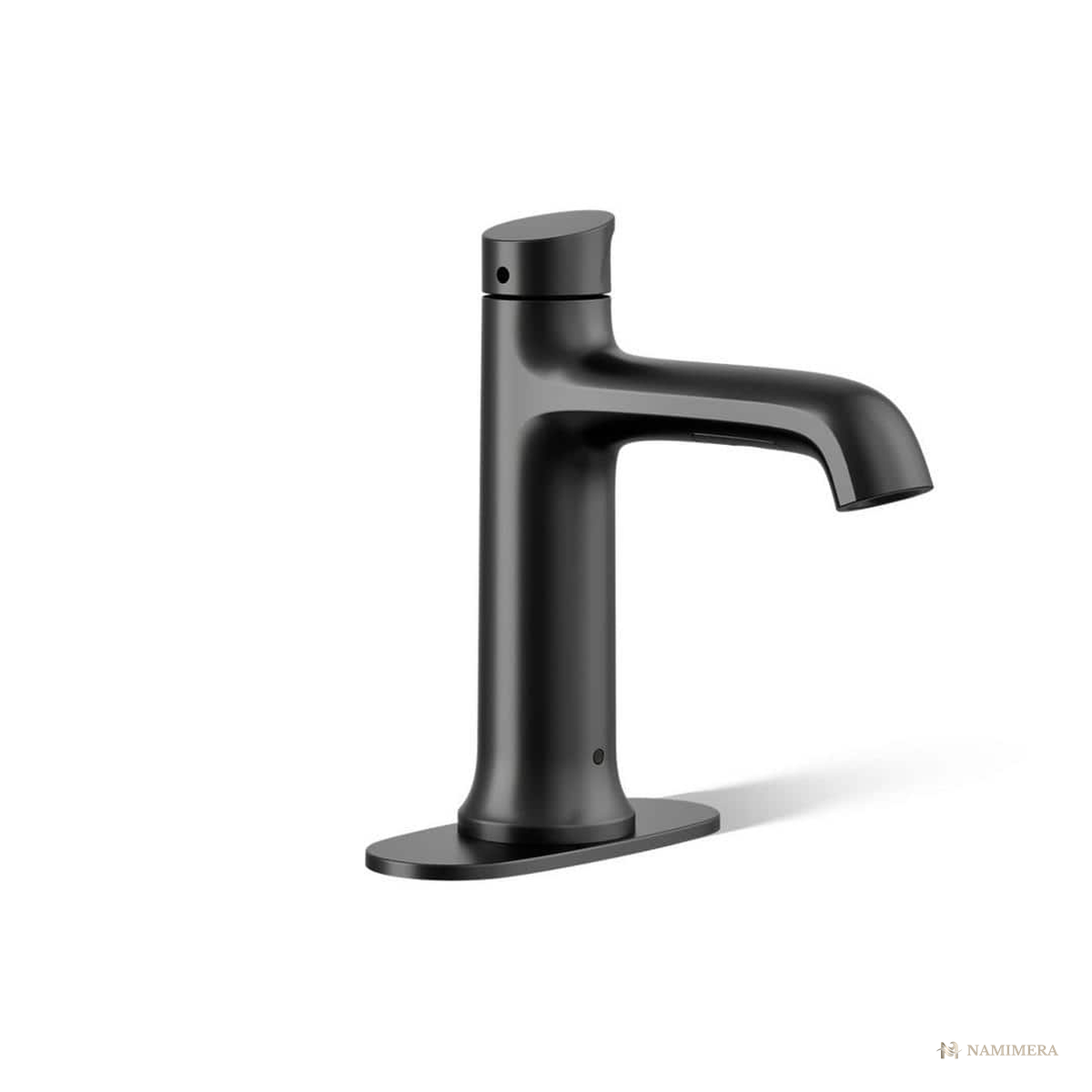 Namimera Touchless Single-Hole Bathroom Faucet, Battery Powered, 1.2 GPM, Matte Black - front view