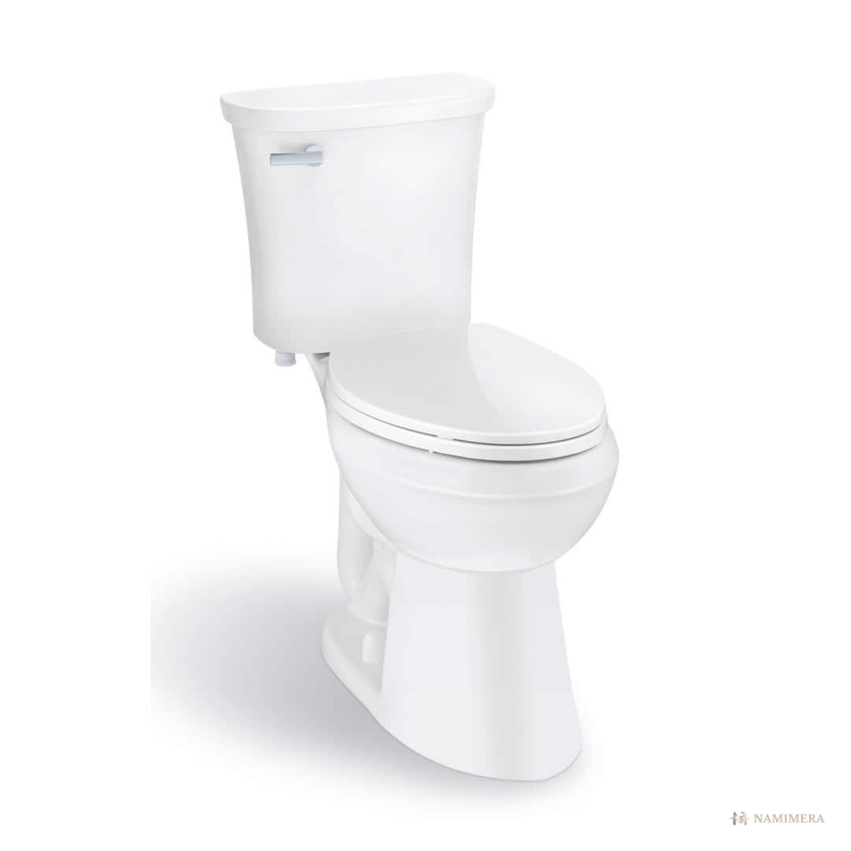 Namimera Vacuum-Assist Two-Piece Elongated Toilet, 1.28 GPF, 12 in. Rough-In, White - front view