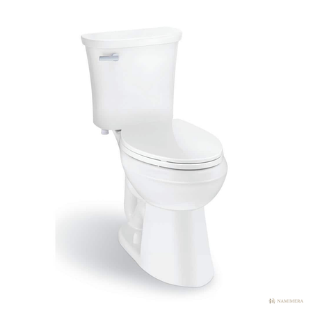 Namimera Vacuum-Assist Two-Piece Elongated Toilet, 1.28 GPF, 12 in. Rough-In, White - front view