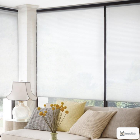 Vanguard Shade 9/16 in. Single Cell Cordless Cellular Shade, Blackout, Custom Cut - front view