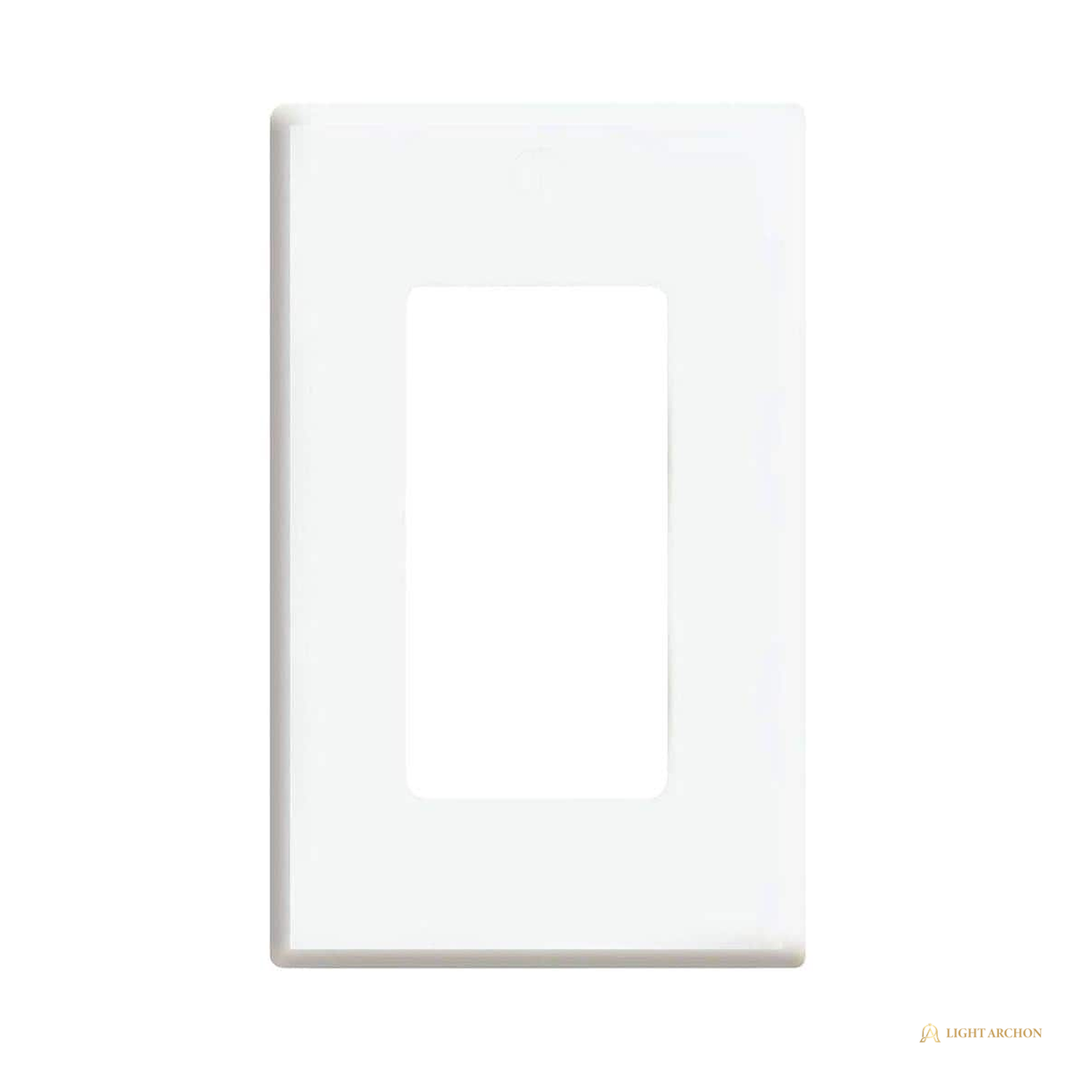 Light Archon Veil 1-Gang Screwless Decorator Wall Plate, White - front view