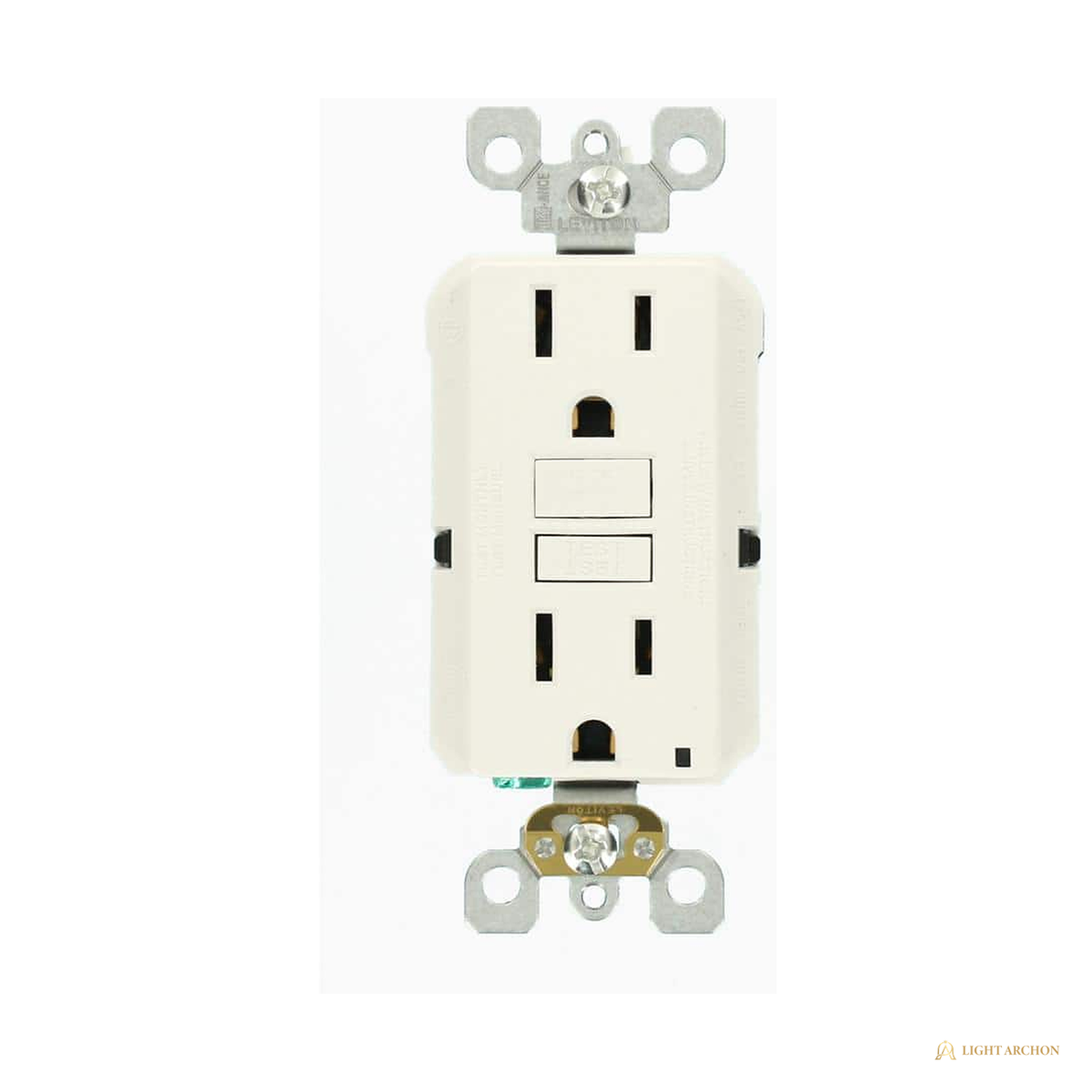 Light Archon Sentinel 15A Self-Test GFCI Duplex Outlet - front view