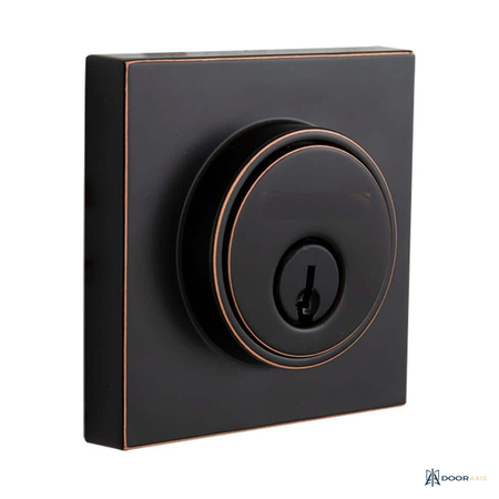 Door Axis Square Contemporary Single Cylinder Deadbolt - front view