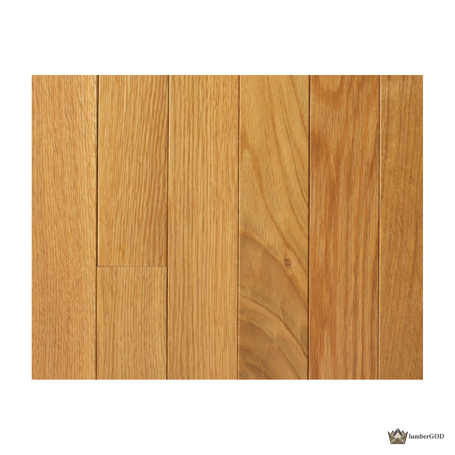Lumber God Solid Red Oak Strip Flooring, 3/4 in, Prefinished - front view