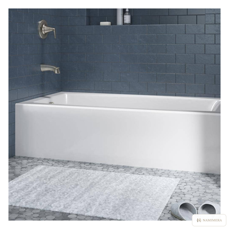 Namimera 60 in. Alcove Soaking Bathtub with Integral Apron, White - front view