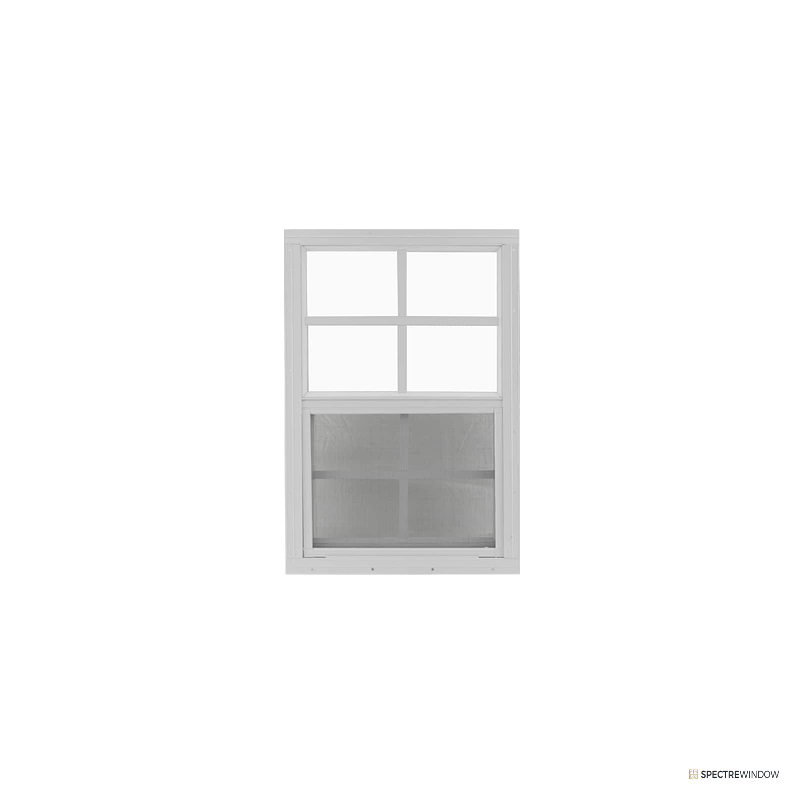 Spectre Window 24 in. x 36 in. Aluminum Vertical Sliding Utility Window with Tempered Glass - front view