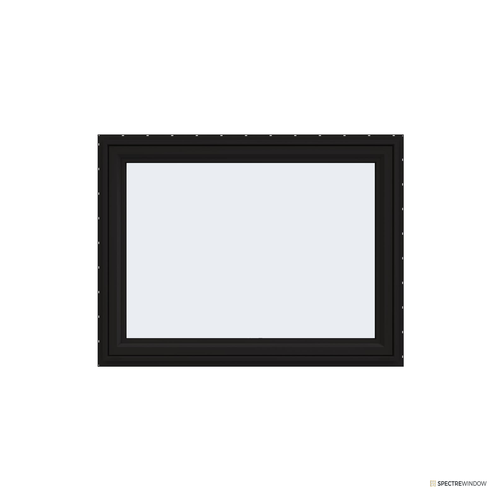 Spectre Window 47.5 in. x 35.5 in. Vinyl Awning Window with Low-E Insulated Glass, Black - front view