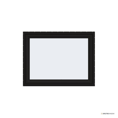 Spectre Window 47.5 in. x 35.5 in. Vinyl Awning Window with Low-E Insulated Glass, Black - front view