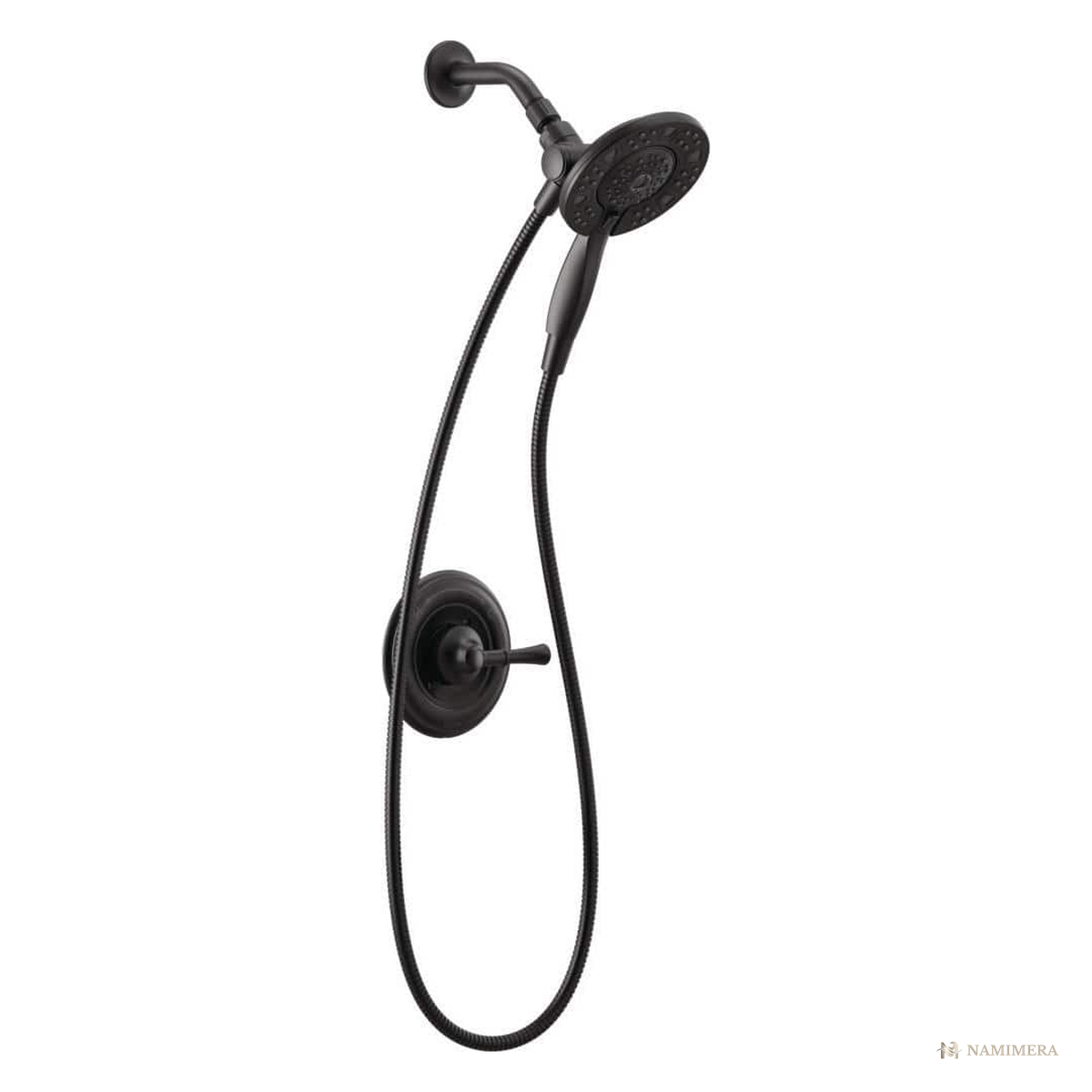 Namimera 2-in-1 Shower Faucet with Detachable Hand Shower, Valve Included, 1.75 GPM, Matte Black - front view