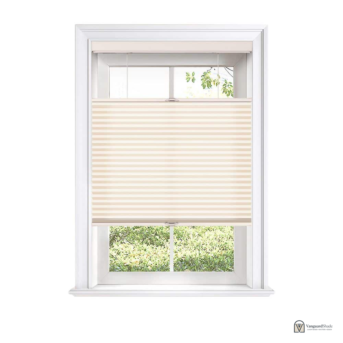 Vanguard Shade Top Down Bottom Up Cordless Cellular Shade, Blackout, Custom Cut - front view