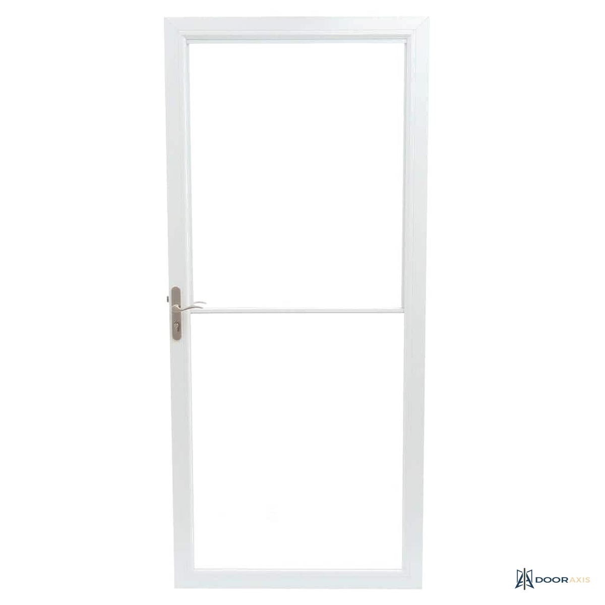 Door Axis 36 in x 80 in White Full View Aluminum Storm Door with Retractable Insect Screen - front view