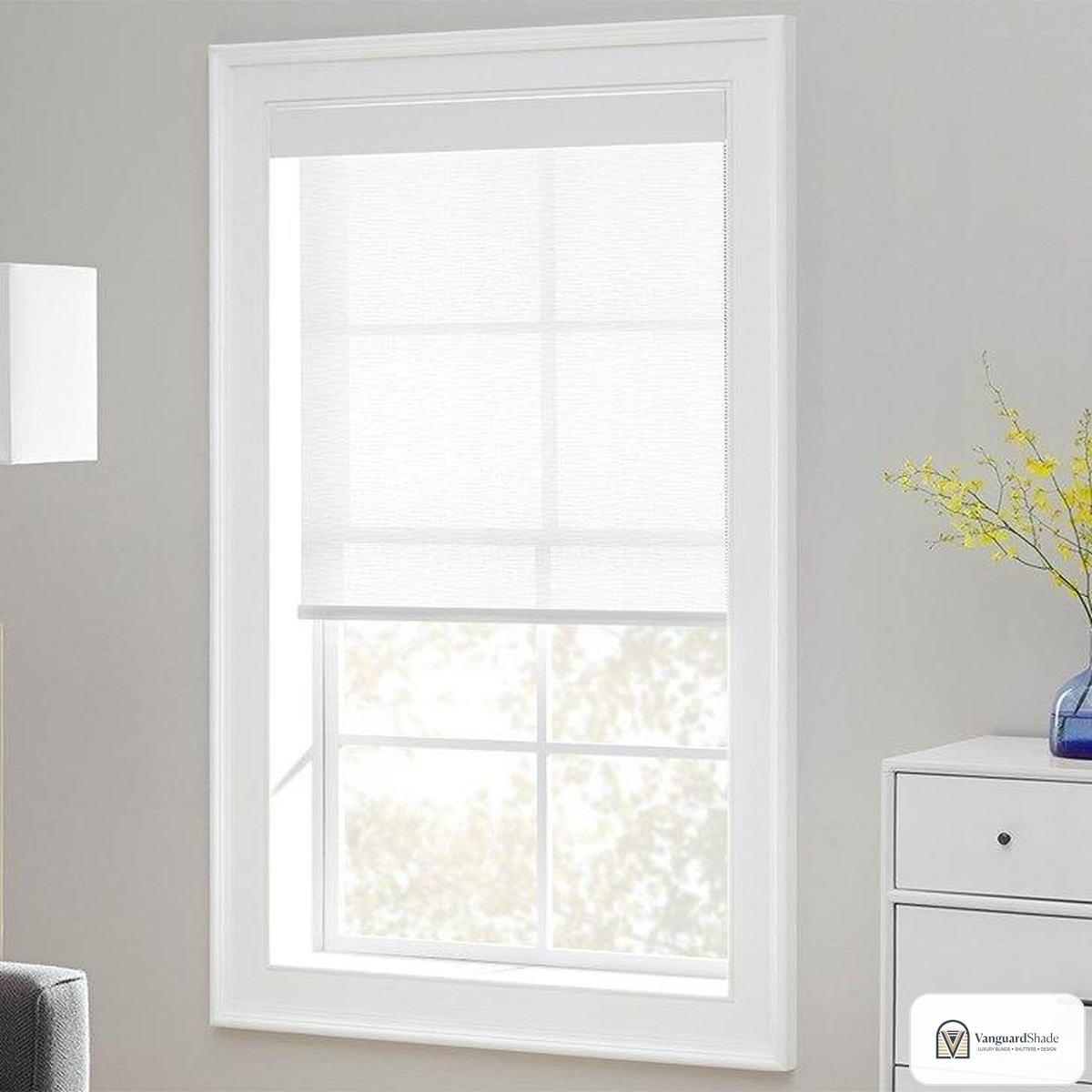 Vanguard Shade Interior Solar Shade, 5 Percent Openness, Custom Cut - front view
