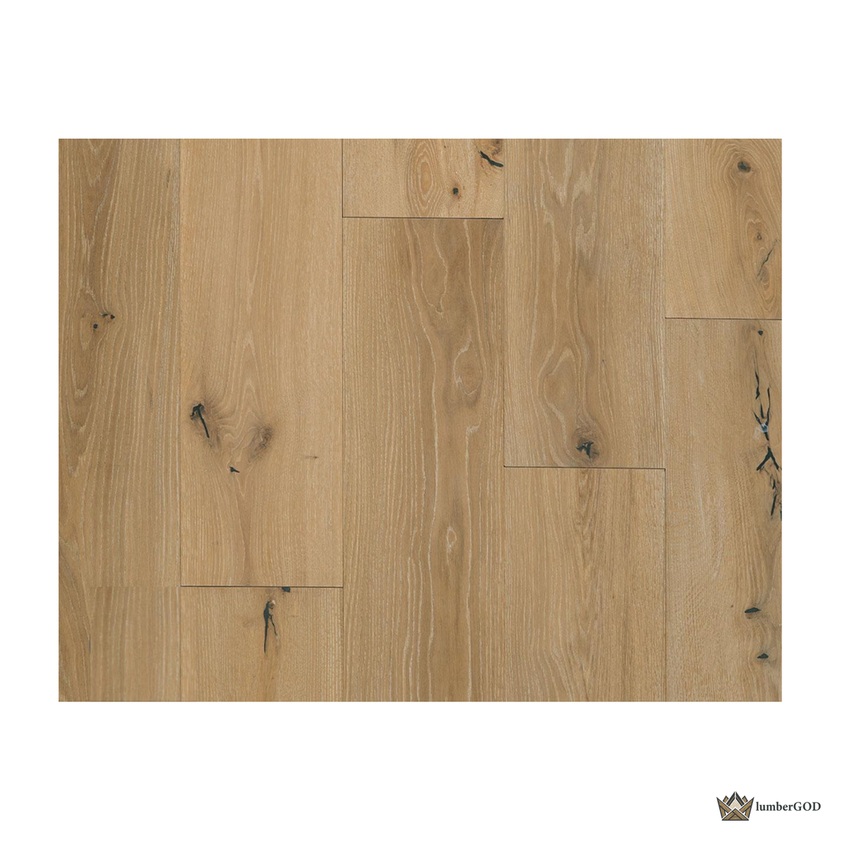 Lumber God Engineered White Oak Wide Plank Flooring, 9-7/16 in, 4 mm Wear Layer - front view