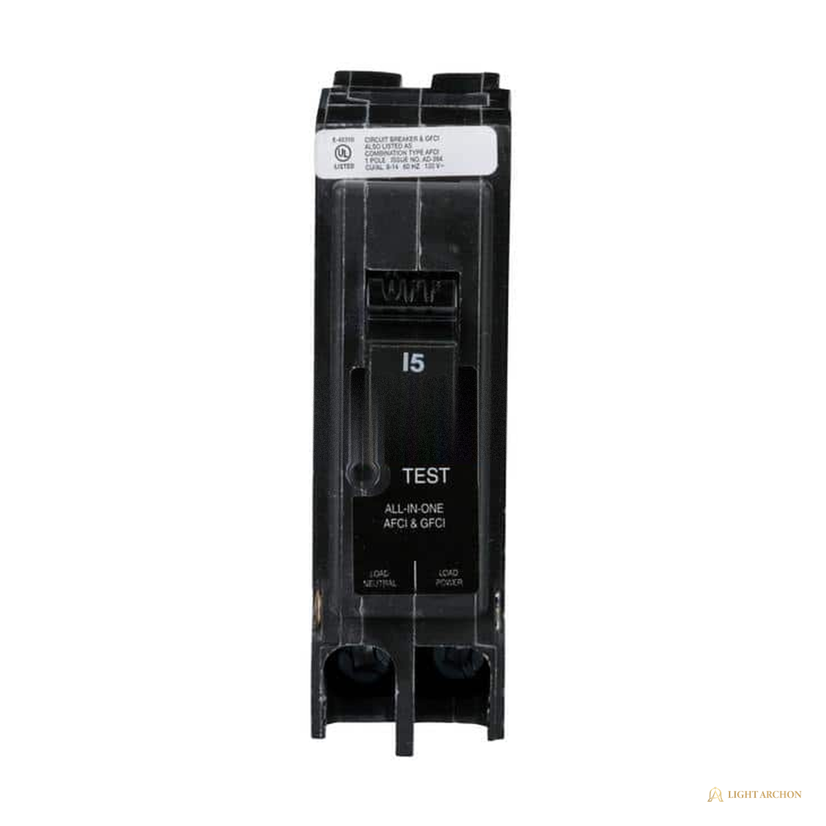 Light Archon Palisade 15A Single-Pole Circuit Breaker - front view