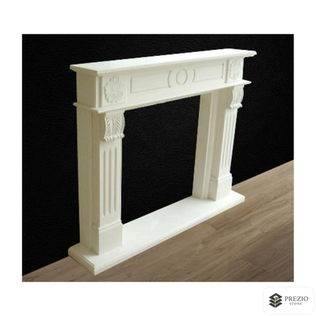 Prezio Stone Lena 59 in. W Carved Stone Fireplace Mantel, Based on Carrara Marble - primary material view