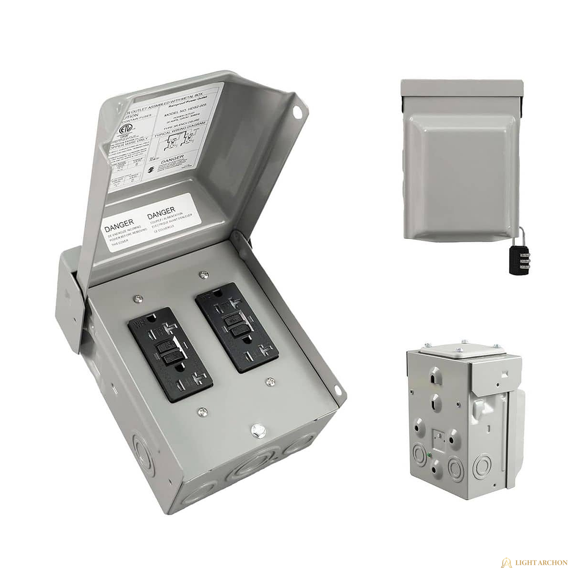 Light Archon PowerDock Outdoor Power Outlet Panels - front view