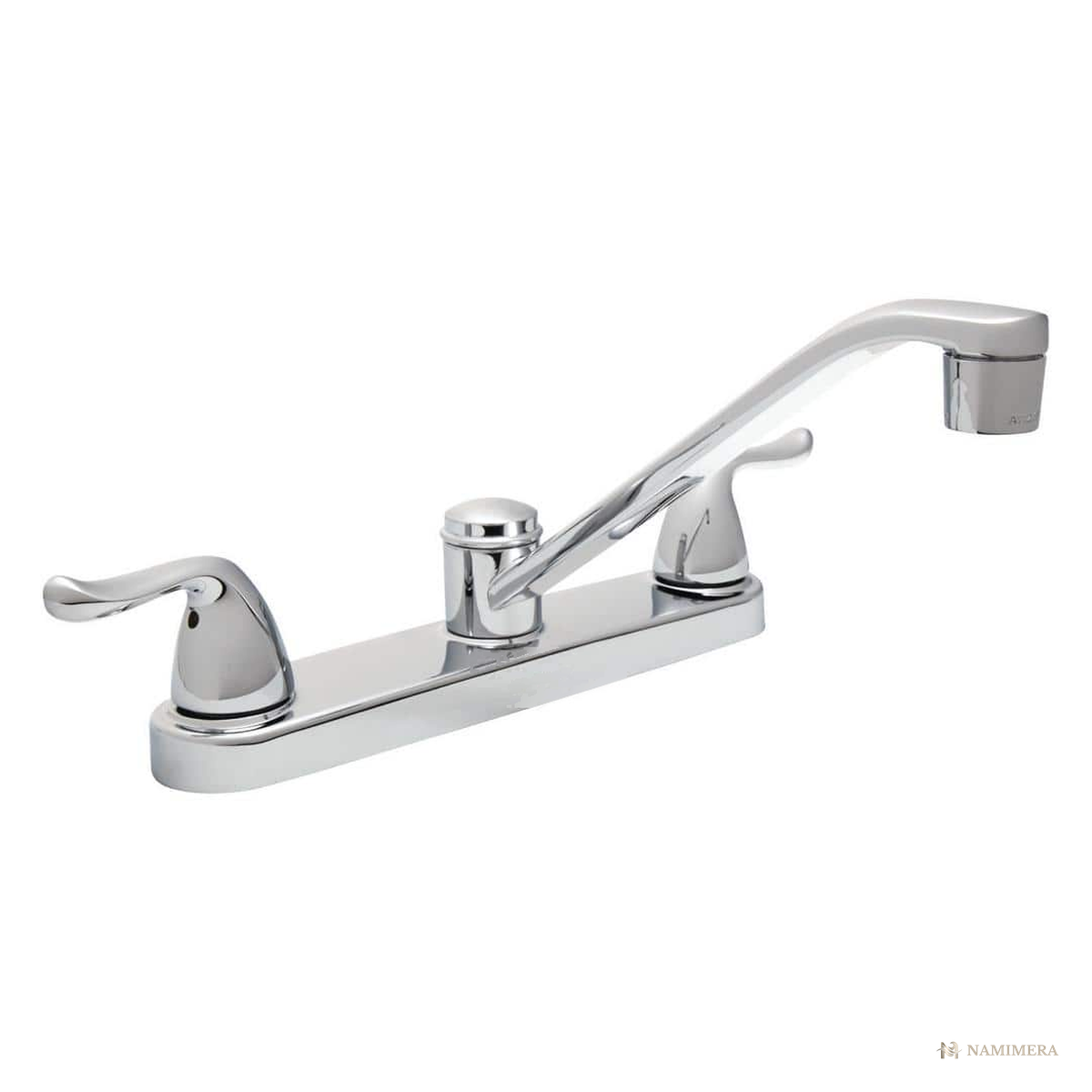Namimera Low-Profile 2-Handle Standard Kitchen Faucet, 1.8 GPM, Chrome - front view