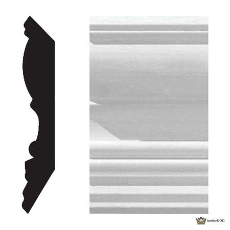 Lumber God Primed Crown Molding, 4-1/2 in, 8 ft - front view